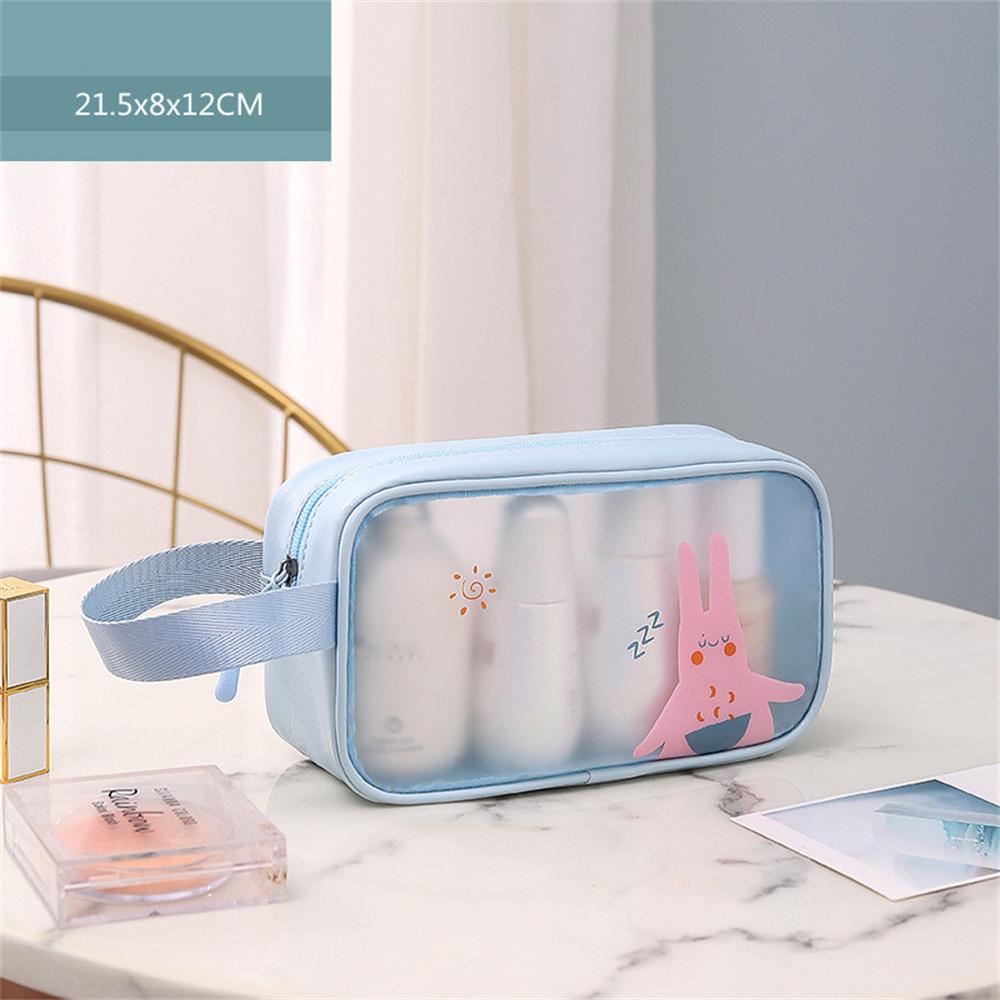 PU Make Up Bags PVC Cartoon Transparent PVC Cosmetic Bag Female Handbag Travel-friendly For Travel Essentials Daily Storage
