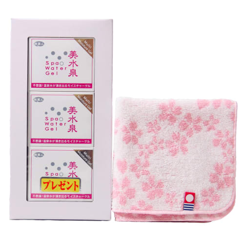 

azuma shoji spa water gel bisuisen tabibijin beautiful skin all-in-one gel 80 г x 3 шт. набор [полотенце imabari и носовой платок включены] цветочный узор