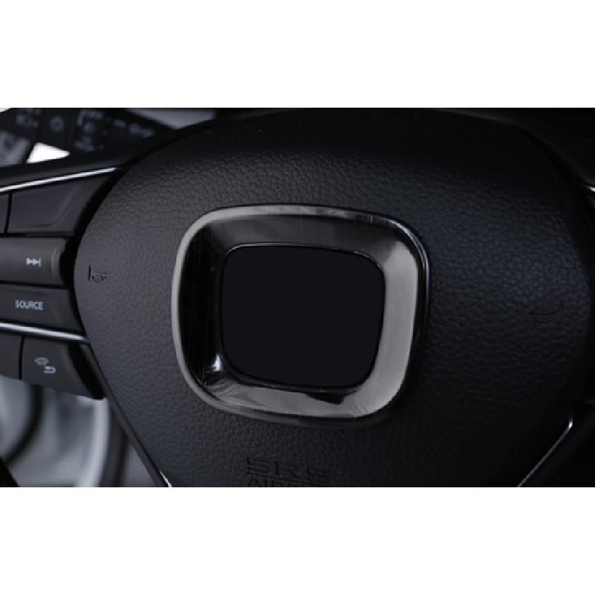 Fit For Honda Accord 10th 2018- Black Steel Steering Wheel Center Cover Trim