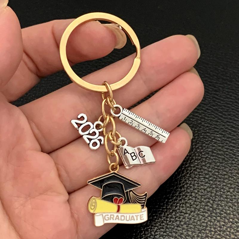 Graduation Gown Cap KeyChain Ring Student Women Jewelry Personalized Accessories Fashion Pendant Gifts Forever