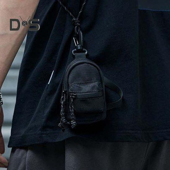 Mini taška na klíče k zavěšení na krk Vodotěsná Oxford tkanina Peněženka na zip Mince Malý batoh Klíčenka Klíče Sluchátka Drobnosti Úložné pouzdro