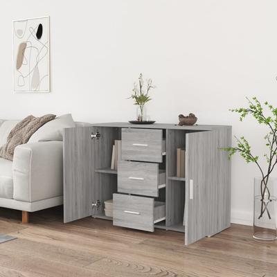 Sideboard Gray Sonoma 91 X 29.5 X 65 Cm Particleboard