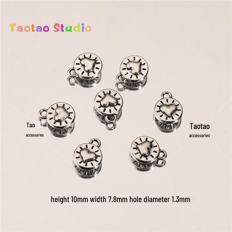 Love Heart Pendant Charm Alloy Jewelry for DIY Bracelets & Necklaces