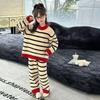 Girls' 2025 Winter Coral Fleece Pajama Set – Cozy Velvet Homewear for Middle and Big Kids
