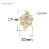 Trendige Messing-Inlay Zirkon Anhänger 14K Gold Plated Blattform Anhänger Komponenten, Großhandels Anhänger Für Schmuckherstellung Zubehör