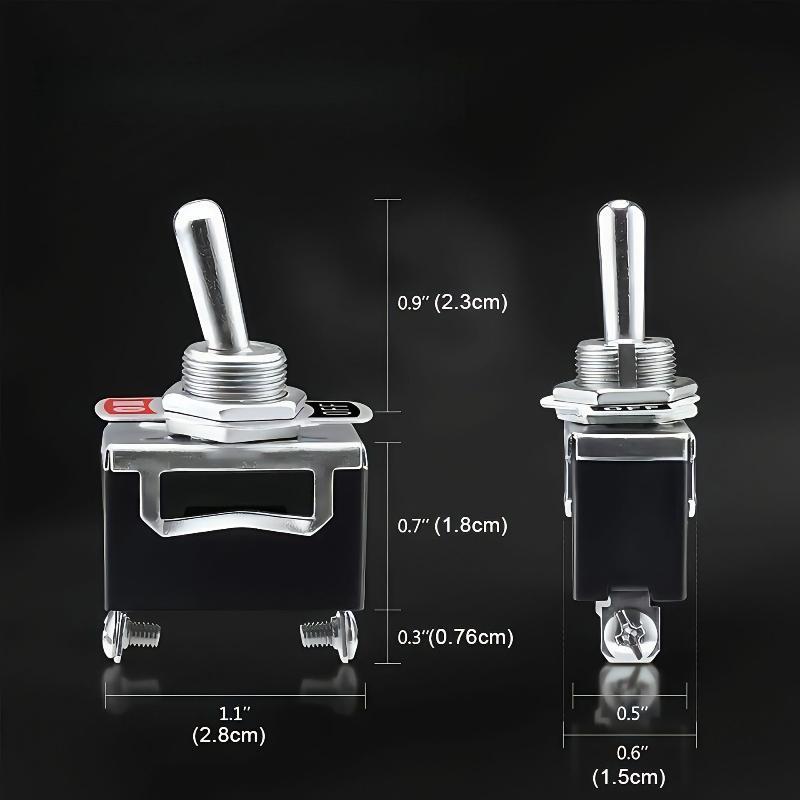 6Pcs Toggle Switch 2 Pin 2 Position On Off Rocker Switch With Waterproof Cap For Car Boat Diy Circuit Modification