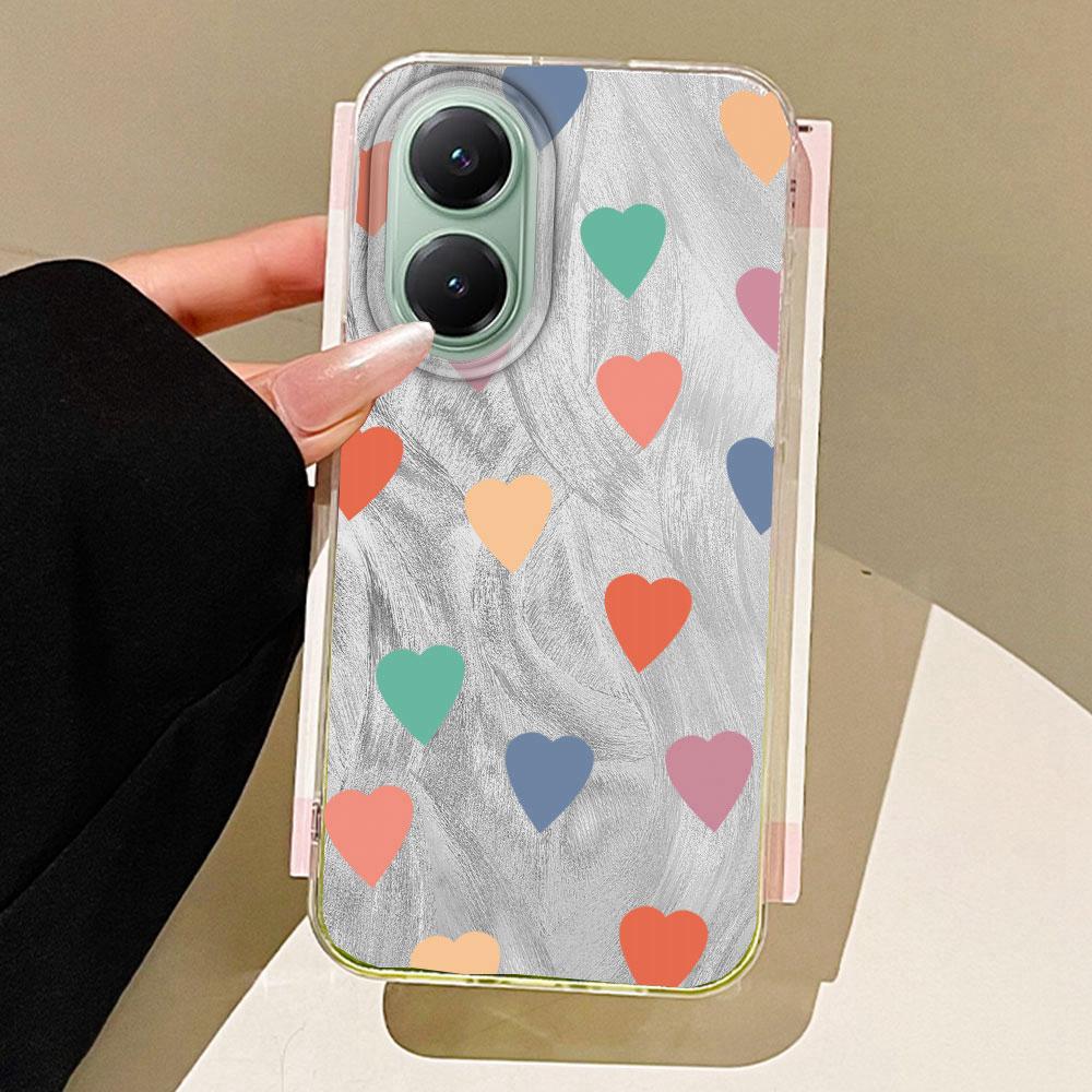 Colorful Circularl Dots Women Girls Feather Texture Phone Case for Xiaomi Poco X5 M6 Pro X6 X3 Pro NFC C75 C71 C65 C61 M5S Cover