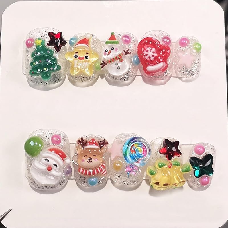 Short Almond Press on Nails Halloween Fake Nails Gothic Bat Acrylic Nail Cute Ghost False Nail with Purple Glitter Design Goth Halloween Nails Press