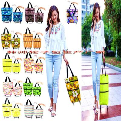 Foldable Wheeled Shopping Trolley Bag with Logo