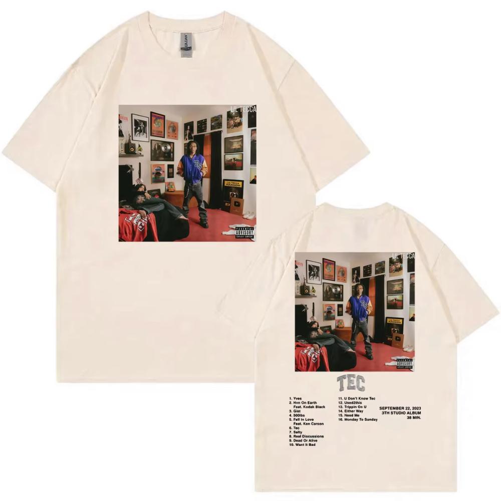 Rapper Lil Tecca Tec Album Poster Merch T-shirt Men's Women's Hip Hop Vintage Short Sleeve T Shirts Casual Fashion Loose T-shirt