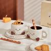 Cute Ceramic Coffee Mug Set for Breakfast – Ins Style Gift for Home & Office Coffee Lovers Gift