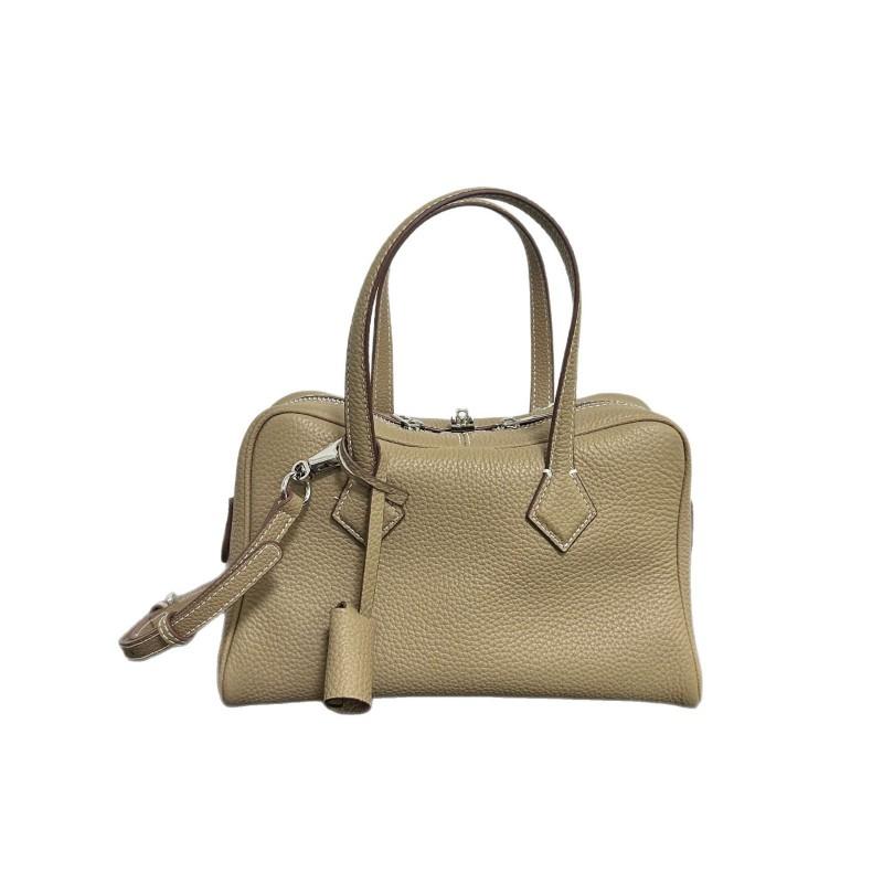 Large Capacity Bowling Bag Genuine Leather Handbag Crossbody Women Fashion Casual