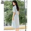 Elegant Short Sleeve Commuter Shirt Dress with Tie-Waist