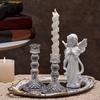 Romantic Roman Column Candlestick Vintage Simple Candles Stand Clear Glass Candlestick Party