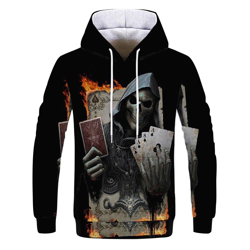 

Весна-осінь Вогонь і череп 3D-принт. Чоловіча толстовка. Модний світшот. Хіп-хоп. Вуличний пуловер. Толстовки з довгими рукавами. Повсякденні топи. L