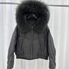 Women's Winter White Duck Down Jacket with Detachable Real Raccoon Fur Hood