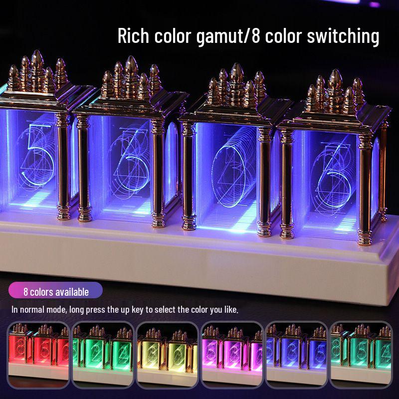 RGB Simulated Nixie Tube Desktop Clock - DIY Gaming Room Ornament