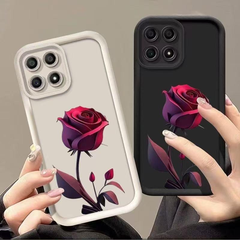 Red Rose Aesthetic Apple iPhone Case for iPhone 17, 16 Pro Max, 15 Pro, 14, and 13 - European and American Design