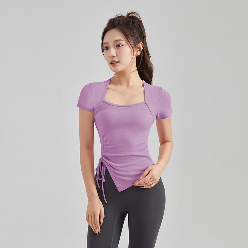 OEING Women s French Square Collar Sports T-Shirt S-XL