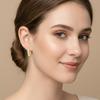 Classic Pave Circle Huggie Hoop Earrings - 925 Sterling Silver Yellow Plated