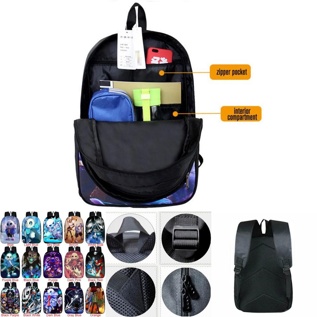 Strapazierfähiger 17-Zoll Undertale Sans Rucksack für Kinder mit verstellbaren Trägern und stilvollem Design