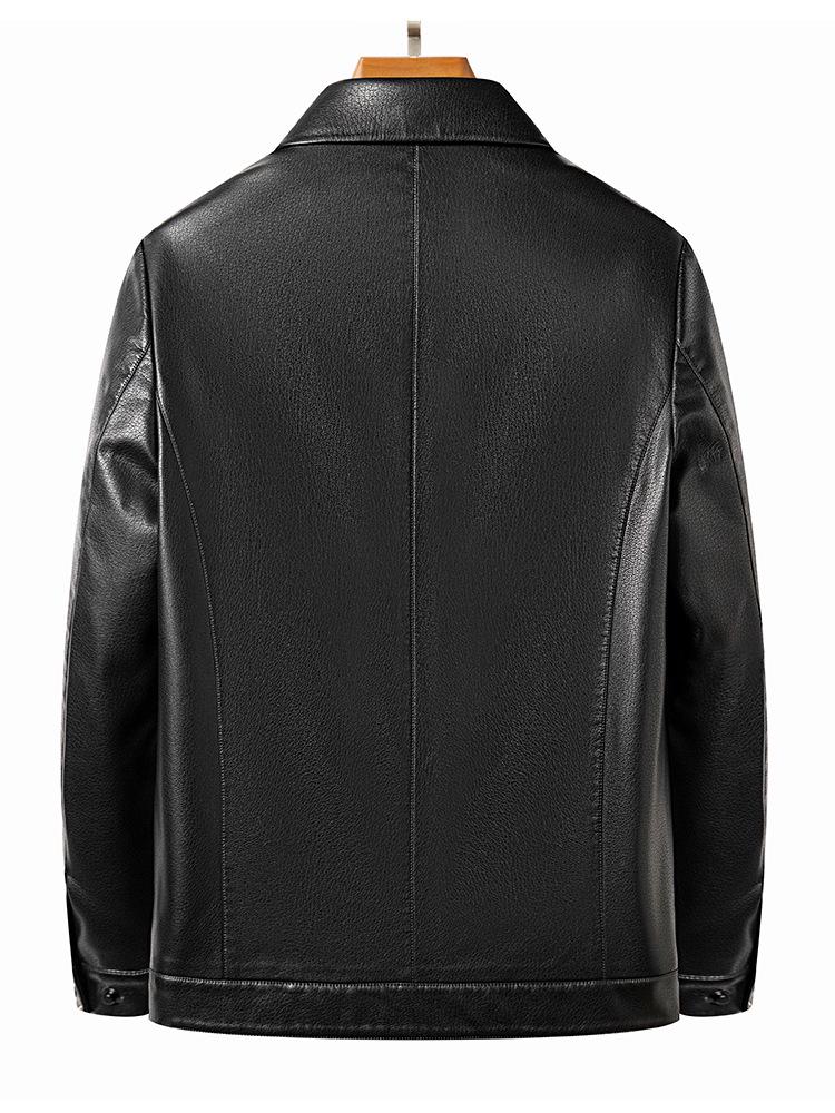 Yinuoboni High-end Men's Eco-Leather Lapel Jacket, Various Thickness Options - Style 2335