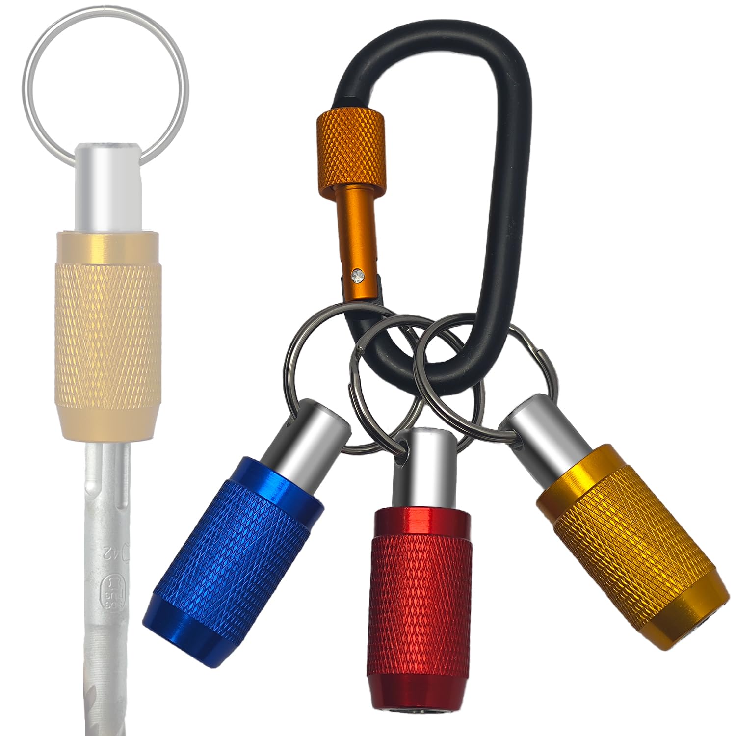 

SuiiGoo SDS Socket Stainless Portable Fits 10mm SDS Phillips and Tip Tools Pull-Down Holder, 3-Color Set, Steel, Storage, Bits, (3-Color Set)