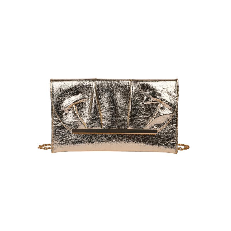 Woman Bags Women's Bags 2025 Spring New European and American Fashion Pleated Shoulder Bag Chain Envelope Bag Tide