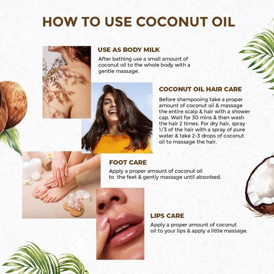 Organic Forest 100% Chemical Free Pure Cold Pressed Coconut Oil | Coconut Oil Cold Pressed,Cold Pressed Pure Coconut Hair Oil | 100 ML