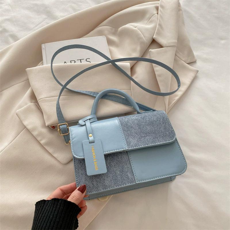 Women's Patchwork PU Leather Handbag, Trendy Versatile Crossbody Shoulder Bag for Daily Commute, Perfect Gift for Her