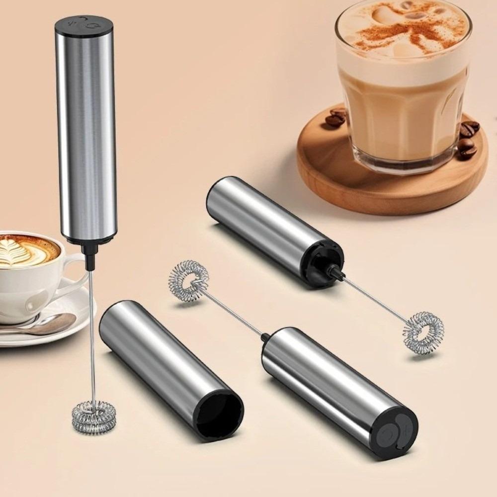 USB Rechargeable Electric Milk Frother with Cover Portable Milk Frother Electric Whisk Barista Use