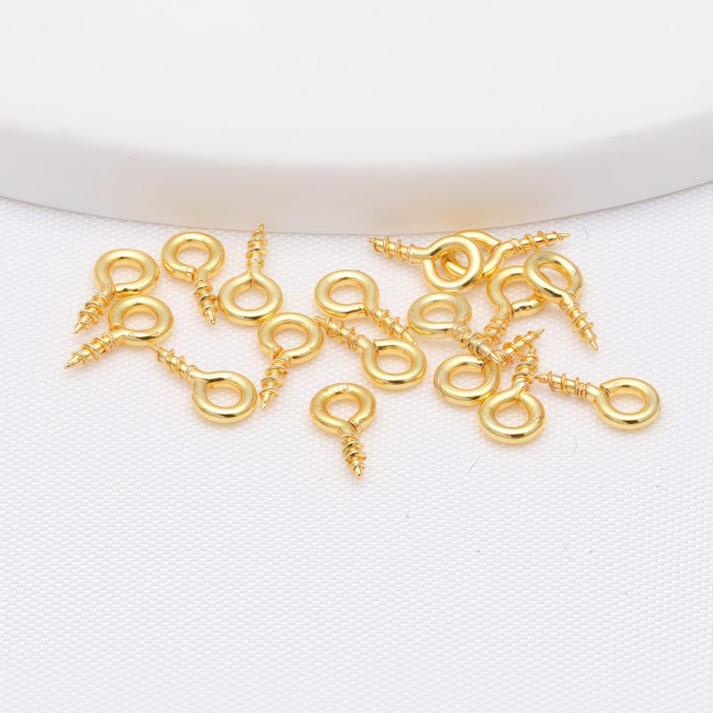 14K Gold-Filled Color-Retaining Eyepin Screw Pendant DIY Jewelry Accessory