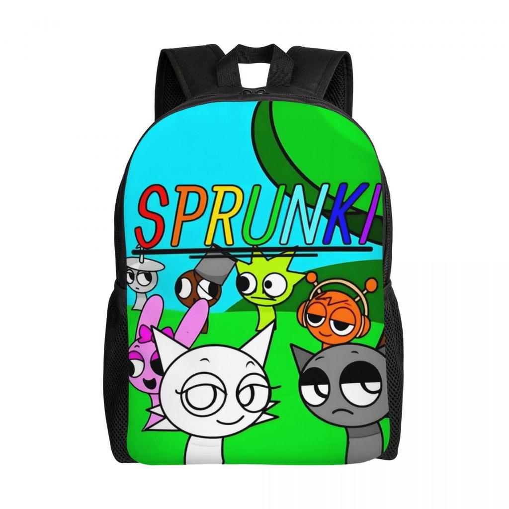 Custom Cartoon Sprunki Backpacks for Women Men Water Resistant College School Bag Print Bookbags