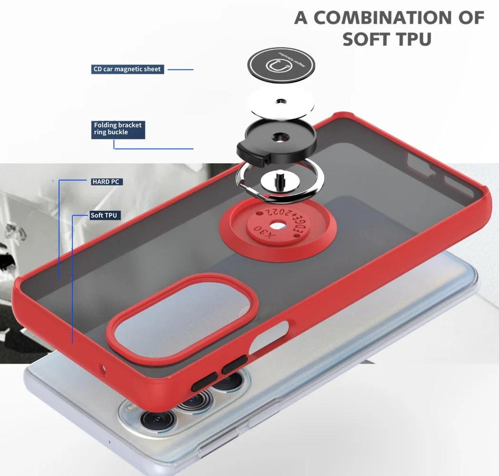 Phone Case for Motorola Moto Edge 30 Fusion Lite Neo Ultra 40 Plus G STYLUS 5G 2023 G13 G60 G51 G52 G71 G72 E13 G53 Ring Bracket