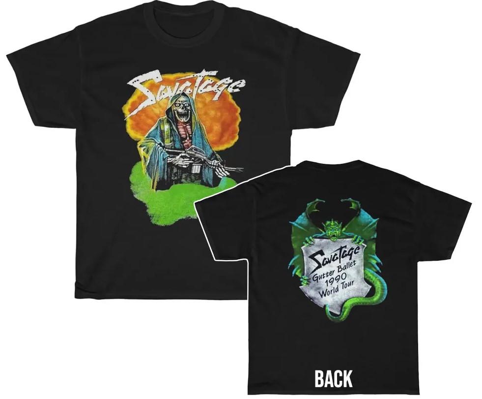 

Savatage 1990 Gutter Ballet World Tour Shirt Double Sided Unisex T-Shirt M