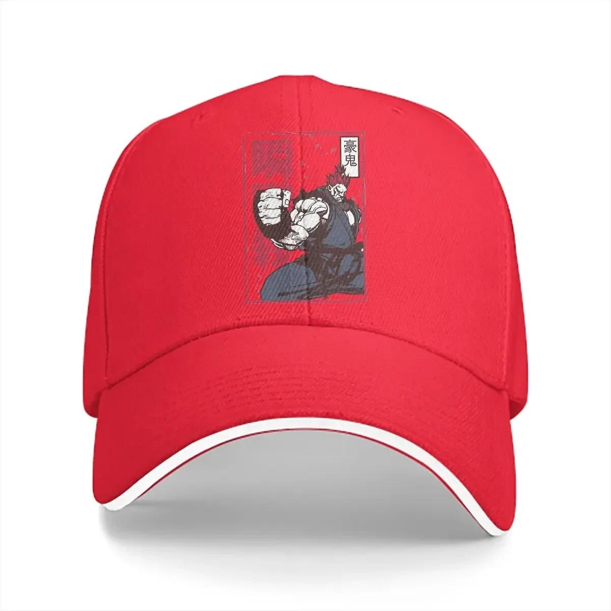 Street Fighter Multicolor Hat Peaked Unisex Cap Akuma Gouki Casual Visor Protection Hats 56-58cm
