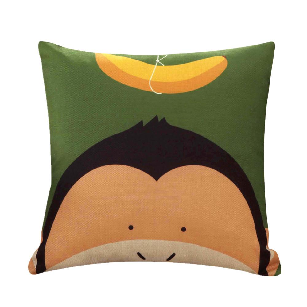 45x45cm Cartoon Animal Printed Cushion Cover Home Living Room Sofa Pillow Case Children Bedroom Decoration