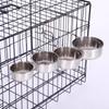 Crate Dog Cat Bowl Stainless Steel Hanging Pet Cage Bowl Food Water Feeder Coop Cup For Cat Puppy Birds Rats 5 Sizes