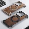 Eary Solid Wood Phone Case for iPhone 17 16 15 14 Pro Max for Magsafe 360° Rotatable Stand Magnetic Shockproof Protective Cover
