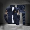 Mens Casual Sportswear Set Long Sleeve Jacket Pants Lightweight Comfortable Fitness Outfit