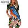 Abiti con Stampa Digitale 3D Donna Estate Manica Corta Scollo O Casual Ampio Vestito