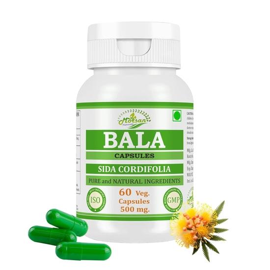 

Morsan Nutraveda Bala (Sida Cordifolia) Extract Capsule - 60 Veg. Capsules x 500 mg100% Herbal & High Potency (1 Pack of 60 Capsules)