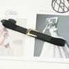 Alloy Elastic Belt Buckle Simple Press Button Black Formal Dress Waistband Fashion Commute
