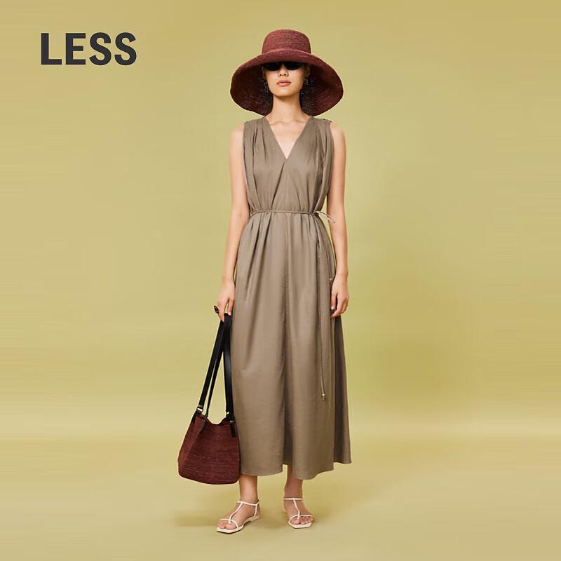 

LESS Casual Pleated Strap Maxi Dress L