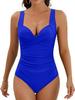 2024 Fashion Solid Color Slimming One-Piece Swimsuit – European American Sexy Tummy Concealing Backless Swimwear
