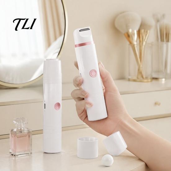 USB C Rechargeable Shaver 2-In-1 Electric for Women, IPX7 Waterproof Dual-Head Hair Trimmer, Body Face Underarms Legs Bikini Removal Epilator Portable