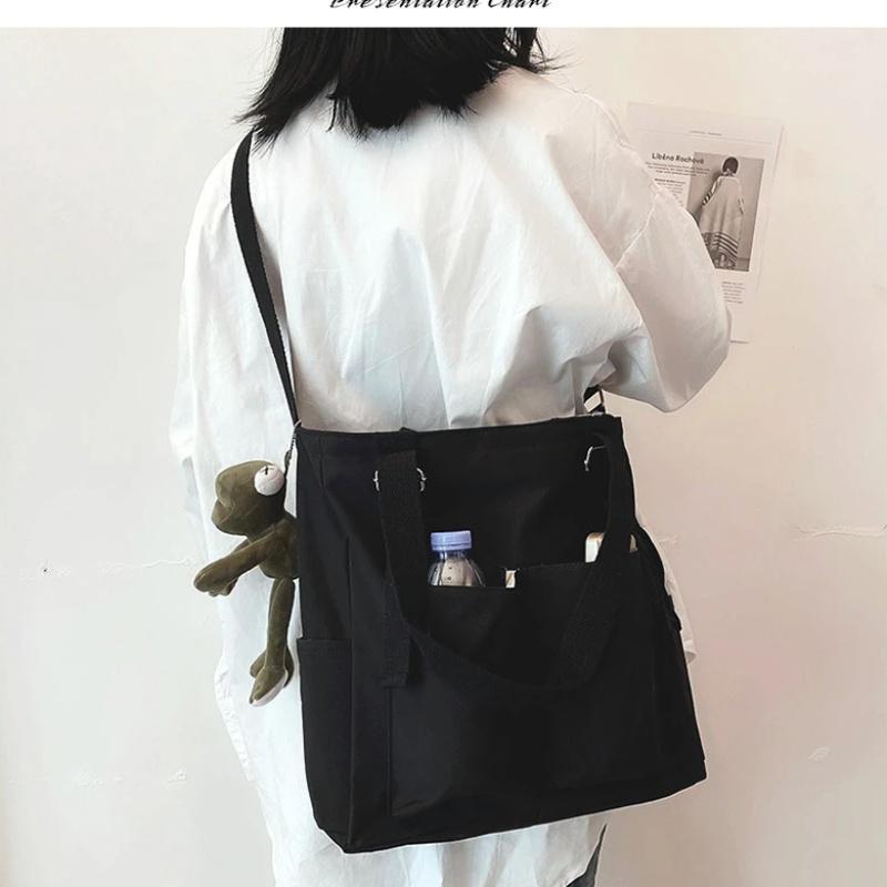 

Women s Bag Shopper Simple Fashi Zipper Handbags Nyl Waterproof Solid Crossbody Large Capacity Tote Shoulder Bags For Women чёрный
