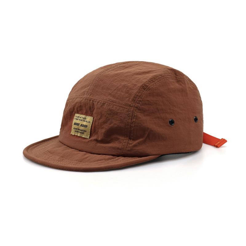 Japanische Schirmmütze Retro Fünfteiliger Hut Herren- und Damen-Trendige Baseballkappen Damen Schnelltrocknende Stoffmützen Adjustable rotbraun