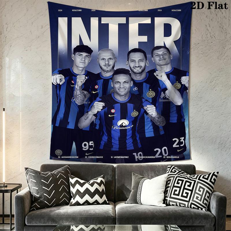 Inter Milan Wall Hanging Printed Fabric Blanket Decorative Tapestries for Bedroom Living Room Home Decor