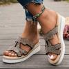 Fashion Fashion Rhinestone Wedge Slippers for Women 2025 Summer Lightweight Non Slip Beach Slides Woman Peep Toe Platform Casual Sandals